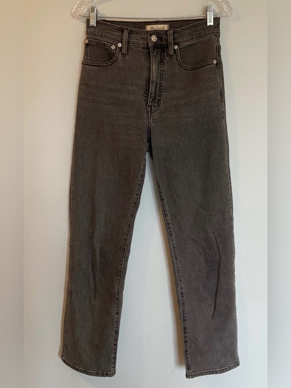 Madewell Perfect Vintage High Rise Straight Jeans Charcoal Black Size 25